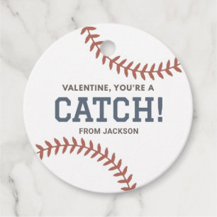 You're a Catch Baseball Valentine's Day Favour Tags