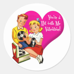 You're a Hit with Me, Valentine! Classic Round Sticker