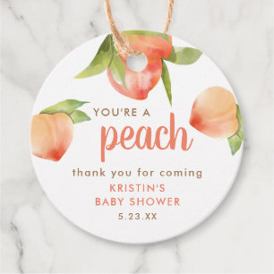 You're A Peach Thank You For Coming Baby Shower Favour Tags