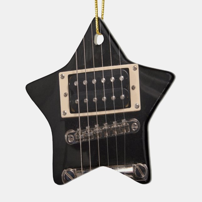 You're a Rock Star Black Electric Guitar Strings Ceramic Ornament (Left)