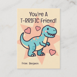 You're A T-RRIFIC Friend Kids Valentine's Card