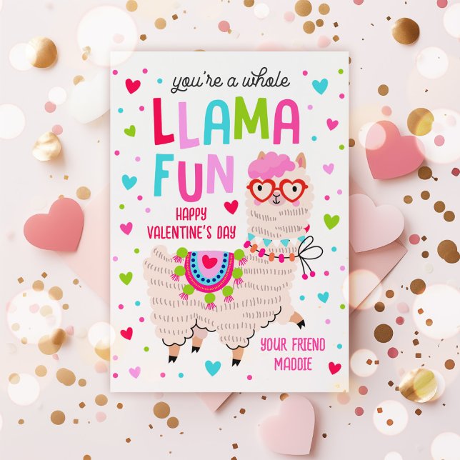 You're A Whole Llama Fun Valentine Classroom Card (Creator Uploaded)