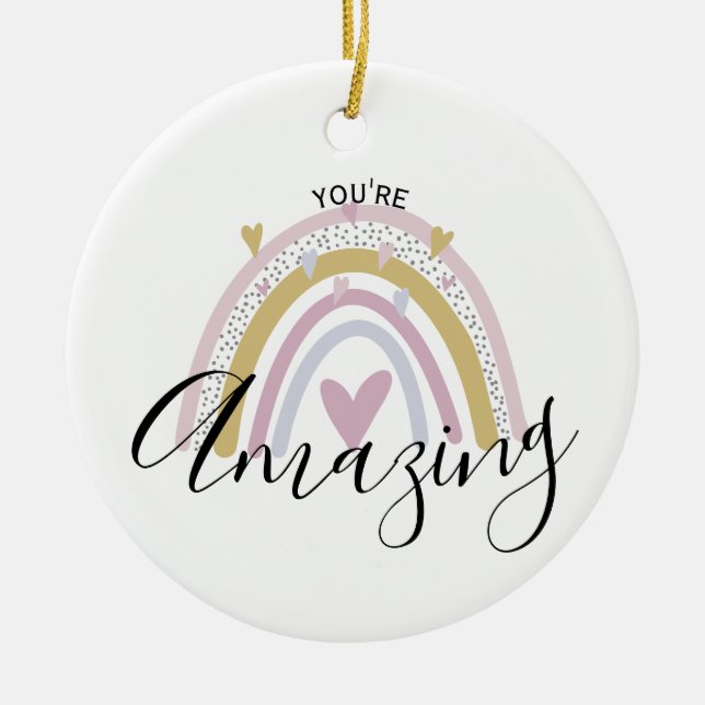you're amazing positive affirmation gift for mom ceramic ornament (Front)