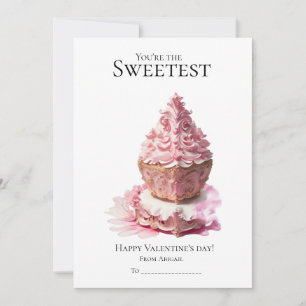 You're are the sweetest cupcakes Valentine's day  Holiday Card