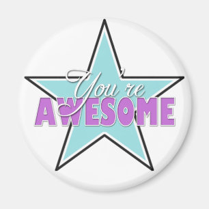 You're AWESOME - Blue & Purple Star Magnets