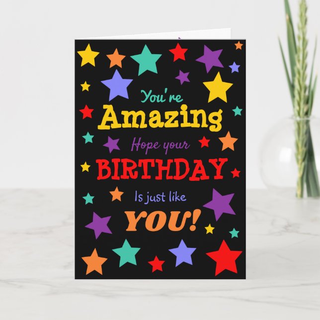 You're Awesome! bright colourful birthday card (Front)