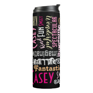 You're Awesome Personalize Name Words Pink & Black Thermal Tumbler