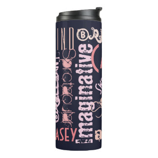 You're Awesome Personalized Names Words Navy Pink Thermal Tumbler