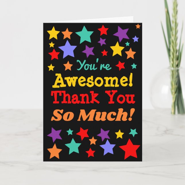 You're Awesome! Thank you so much star Card (Front)