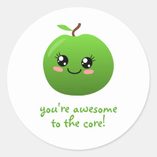 you're awesome to the core classic round sticker