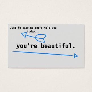 "You're beautiful" Compliment Cards