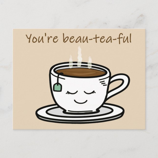 You're beautiful pun card for lover (Front)