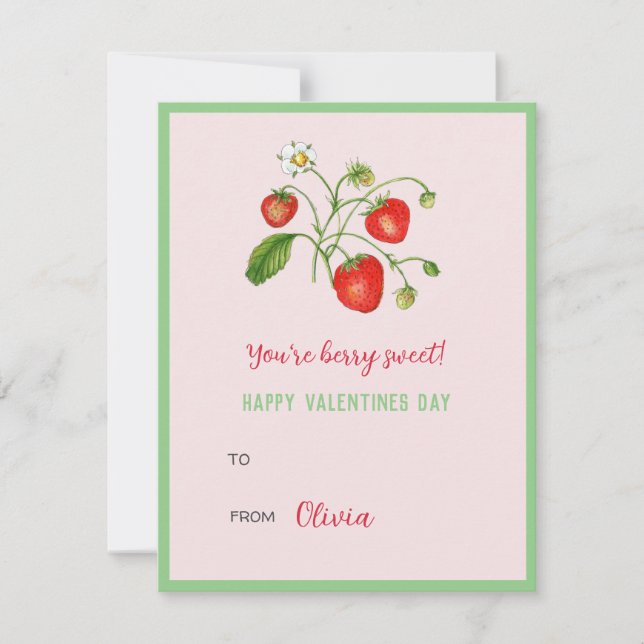 You're berry Sweet Happy Valentines day Mini Note  Card (Front)
