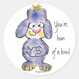 You're Bun Of A Kind - Cartoon Rabbit Sticker