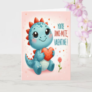 Youre Dinomite Valentine Cute Dinosaur Love  Card