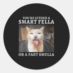 You're Either A Smart Fella Or A Fart Smella Funny Classic Round Sticker