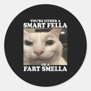 You're Either A Smart Fella Or A Fart Smella Funny Classic Round Sticker