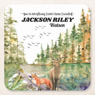 You're Everything I Never Knew I Wanted Wild Blush Square Paper Coaster