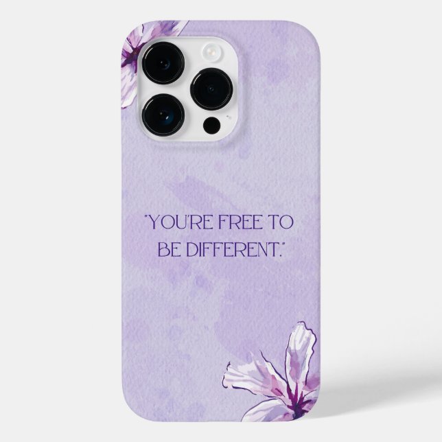You're free to be different Purple Artsy Case-Mate iPhone Case (Back)
