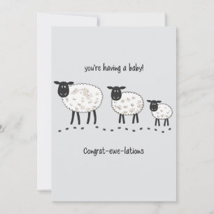 You're Having A Baby Congrat- Ewe-lations Pregnant Holiday Card