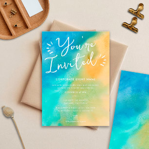 You're Invited Beach Ocean Watercolor Business Invitation