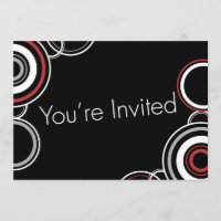 You're Invited - Black & Red Circles