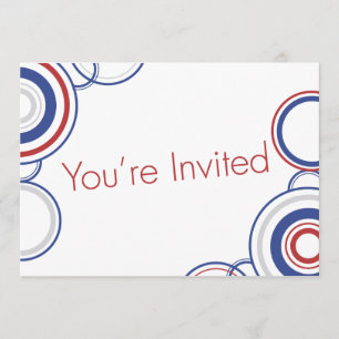 You're Invited - Blue & Red Circles Invitation