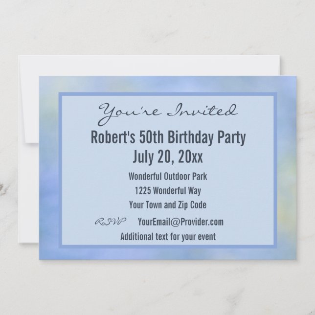 You're Invited Casual Abstract Blue Yellow Event  Invitation (Front)
