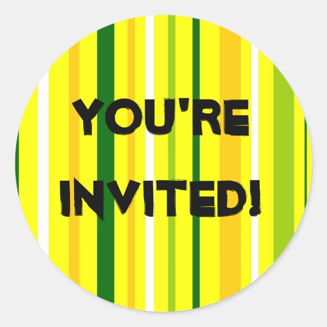 You're Invited! Classic Round Sticker (Front)