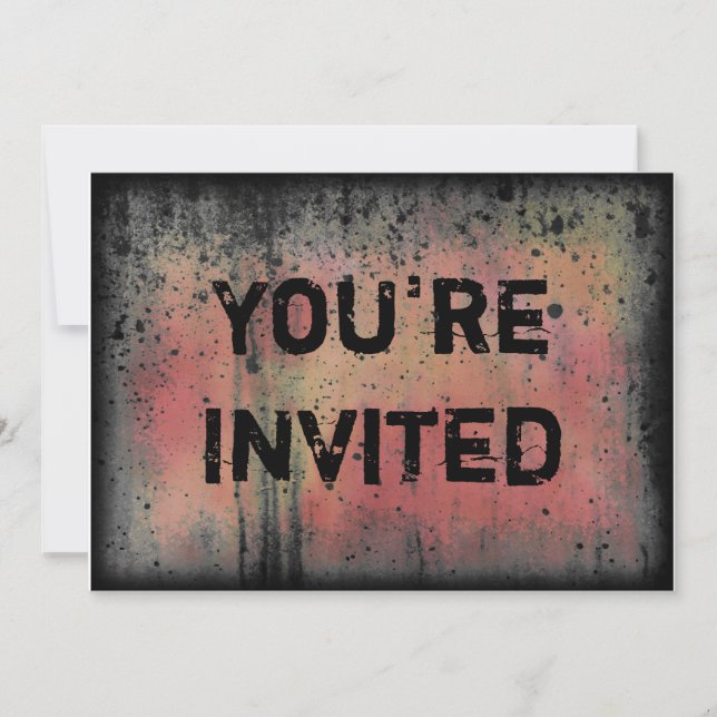 You're Invited Colourful Grunge Halloween Party Invitation (Front)