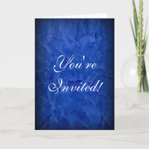 You're Invited! Dramatic Blue Stucco Invitation