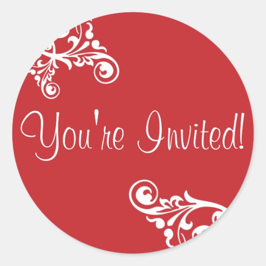 You're Invited Flourish Envelope Sticker Seal Zazzle.ca
