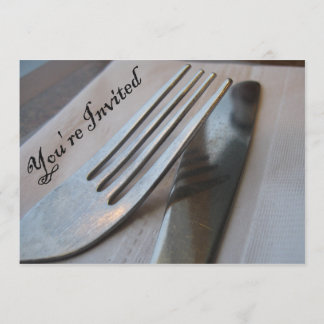You're Invited Fork and Knife Close-Up Invitation