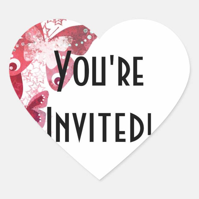 You're Invited Heart Sticker (Front)