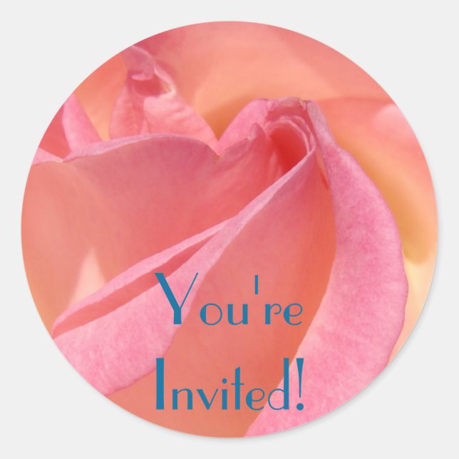 You're Invited Invitation Envelope seals Pink Rose (Front)