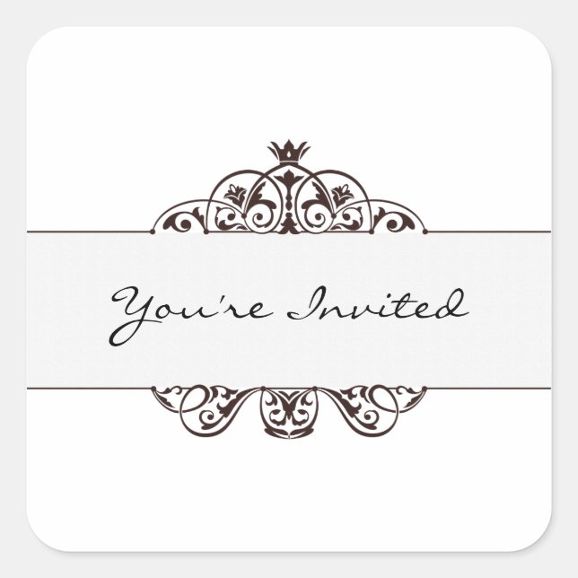 You're Invited Square Sticker (Front)
