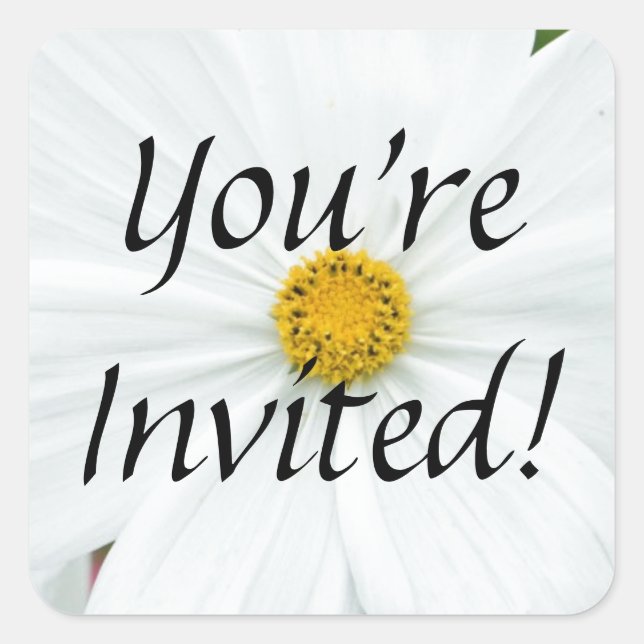 You're Invited Square Sticker (Front)