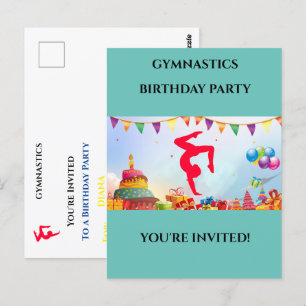 You're Invited To A Gymnastics Party Personalized  Postcard