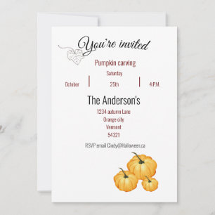 You're invited to a pumpkin carving Invitation