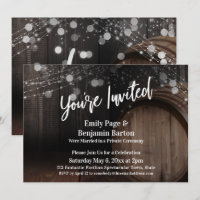 You're Invited Wood Barrel and Lights Reception