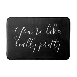 You're like really modern black and white bath mat