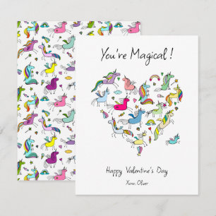 You're Magical, Cute Unicorn Kids Valentine's Day  Card