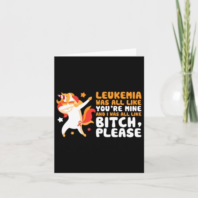 You're Mine Please Unicorn Leukaemia Awareness Gif Card (Front)