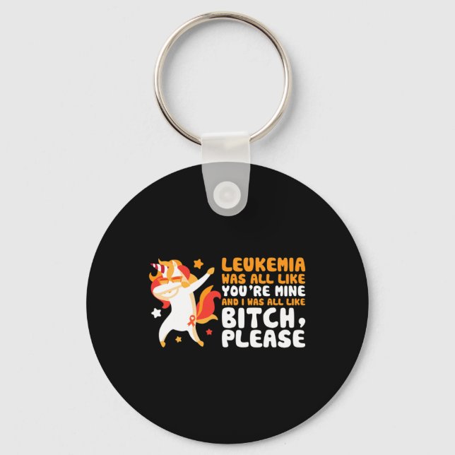You're Mine Please Unicorn Leukaemia Awareness Gif Keychain (Front)