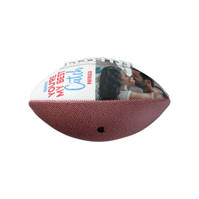 You're My Best Catch 2 Photo Mr & Mrs Couple Names Football (Rotated 270)