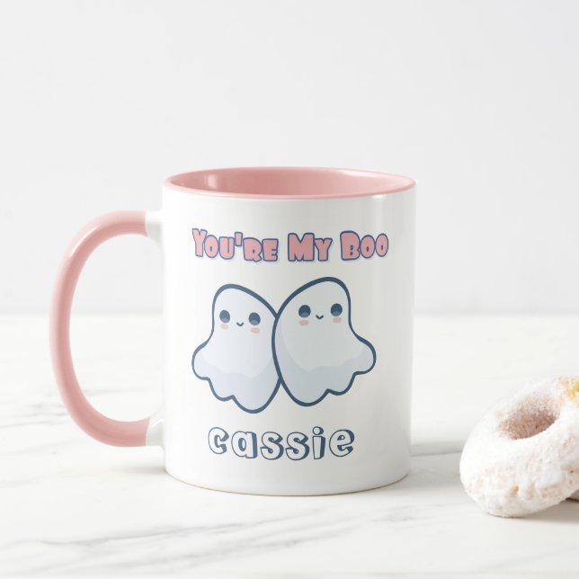 You're My Boo Cute Ghosts Halloween Mug (With Donut)