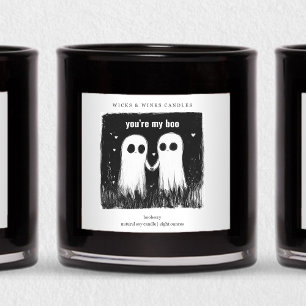 You're My Boo Funny Halloween Candle Label Square