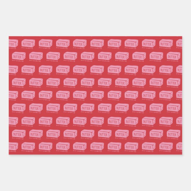 You're My Butter Half - Punny Valentine's Wrapping Paper Sheet (Front)
