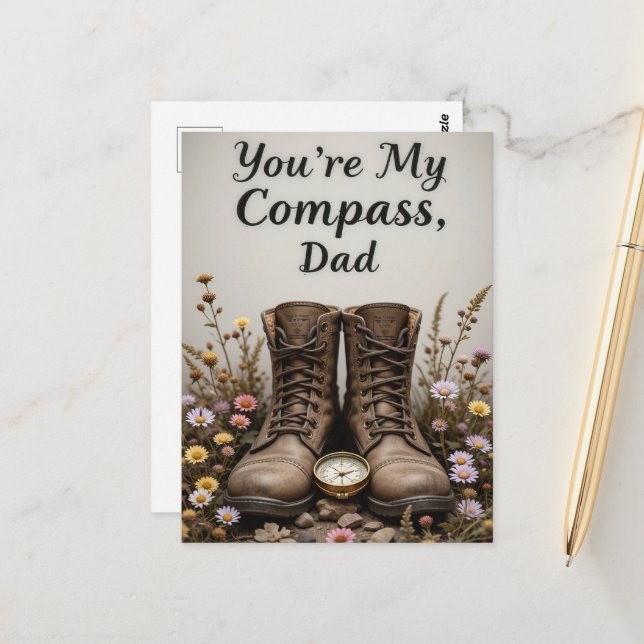Youre My Compass Dad Nature Trail Fathers Day  Postcard (Front/Back In Situ)