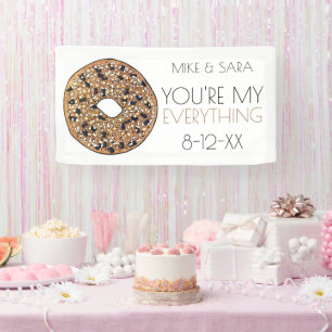 You're My Everything Bagel Foodie Wedding Favour Banner